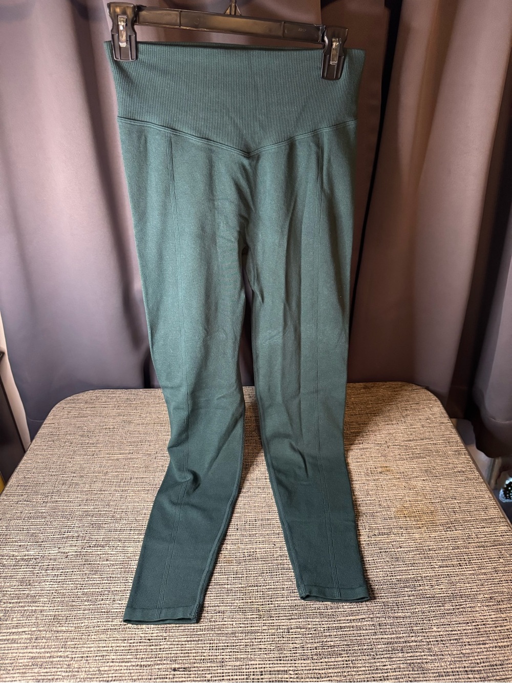 PINK Victoria's Secret Ribbed High-Waist Dark Green Leggings